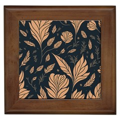 Background Pattern Leaves Texture Framed Tile