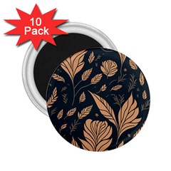 Background Pattern Leaves Texture 2 25  Magnets (10 Pack) 