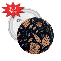 Background Pattern Leaves Texture 2 25  Buttons (100 Pack)  by Maspions