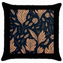 Background Pattern Leaves Texture Throw Pillow Case (black)