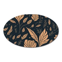 Background Pattern Leaves Texture Oval Magnet by Maspions