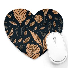 Background Pattern Leaves Texture Heart Mousepad