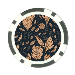 Background Pattern Leaves Texture Poker Chip Card Guard