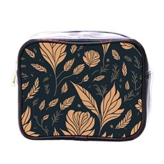 Background Pattern Leaves Texture Mini Toiletries Bag (one Side)