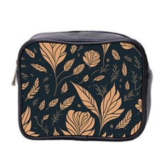 Background Pattern Leaves Texture Mini Toiletries Bag (two Sides)