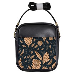 Background Pattern Leaves Texture Girls Sling Bag