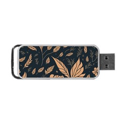 Background Pattern Leaves Texture Portable Usb Flash (one Side)