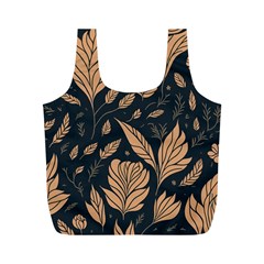 Background Pattern Leaves Texture Full Print Recycle Bag (m)