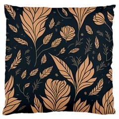 Background Pattern Leaves Texture Large Premium Plush Fleece Cushion Case (one Side)