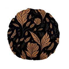 Background Pattern Leaves Texture Standard 15  Premium Flano Round Cushions