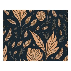 Background Pattern Leaves Texture Two Sides Premium Plush Fleece Blanket (large)