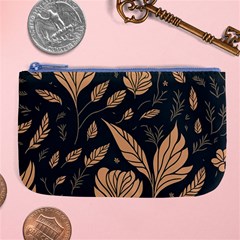 Background Pattern Leaves Texture Large Coin Purse