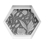 Background Pattern Leaves Texture Hexagon Wood Jewelry Box Front