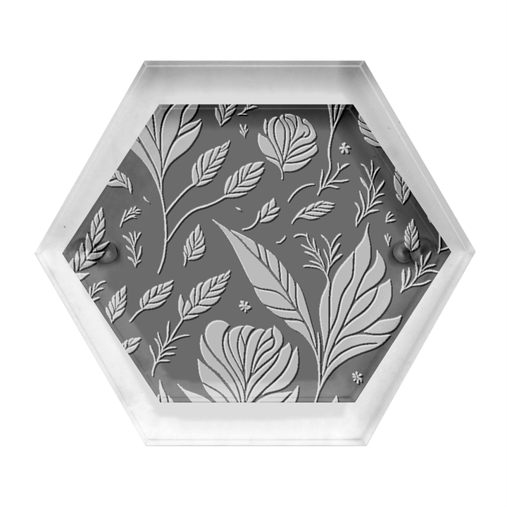 Background Pattern Leaves Texture Hexagon Wood Jewelry Box