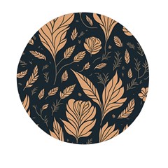 Background Pattern Leaves Texture Mini Round Pill Box