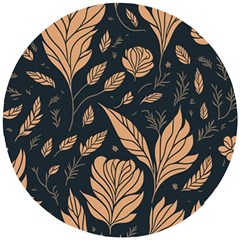 Background Pattern Leaves Texture Wooden Puzzle Round