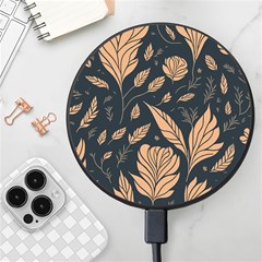 Background Pattern Leaves Texture Wireless Fast Charger(black) by Maspions