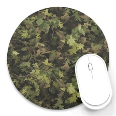 Green Camouflage Military Army Pattern Round Mousepad