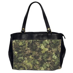 Green Camouflage Military Army Pattern Oversize Office Handbag (2 Sides)