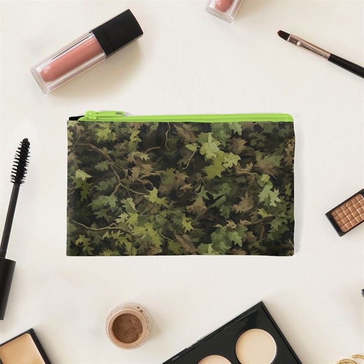 Green Camouflage Military Army Pattern Cosmetic Bag (XS)