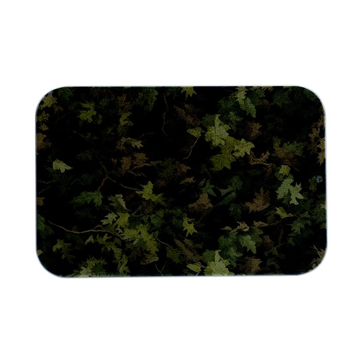 Green Camouflage Military Army Pattern Open Lid Metal Box (Silver)  