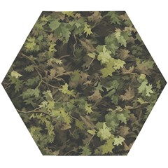 Green Camouflage Military Army Pattern Wooden Puzzle Hexagon