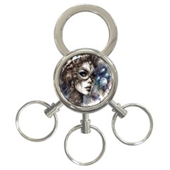 Woman In Space 3-ring Key Chain by CKArtCreations