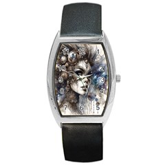 Woman In Space Barrel Style Metal Watch by CKArtCreations