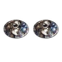 Woman In Space Cufflinks (oval) by CKArtCreations