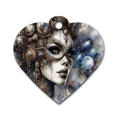 Woman In Space Dog Tag Heart (one Side) by CKArtCreations