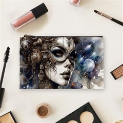 Woman In Space Cosmetic Bag (medium) by CKArtCreations