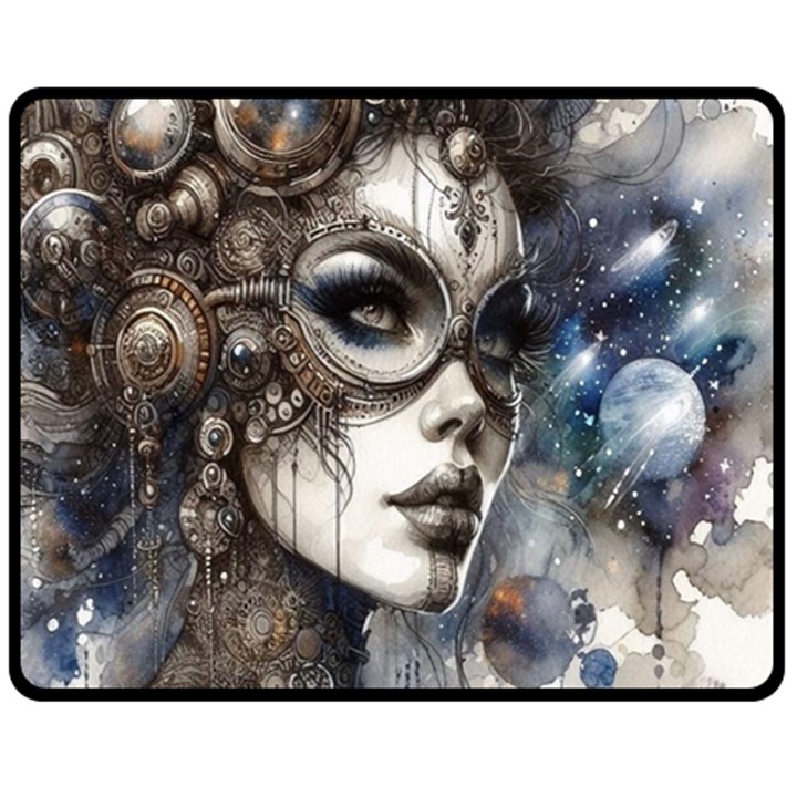 Woman in Space Fleece Blanket (Medium)