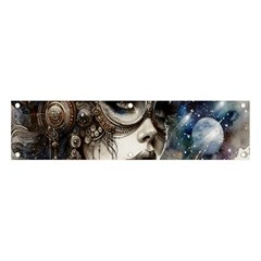 Woman In Space Banner And Sign 4  X 1  by CKArtCreations