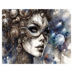 Woman In Space Premium Plush Fleece Blanket (medium) by CKArtCreations