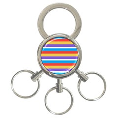 Stripes Pattern Design Lines 3-ring Key Chain