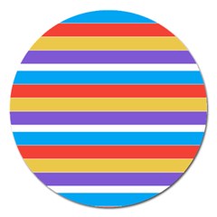 Stripes Pattern Design Lines Magnet 5  (round)