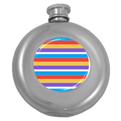 Stripes Pattern Design Lines Round Hip Flask (5 Oz)