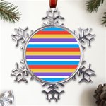 Stripes Pattern Design Lines Metal Large Snowflake Ornament Front