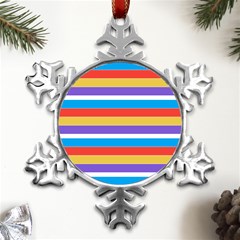 Stripes Pattern Design Lines Metal Small Snowflake Ornament by Maspions