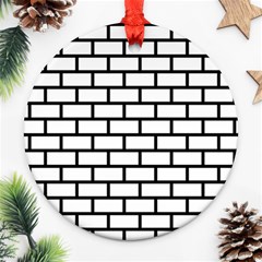 Bricks Wall Pattern Seamless Ornament (round)