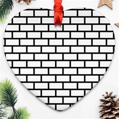 Bricks Wall Pattern Seamless Ornament (heart)