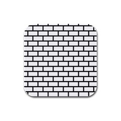 Bricks Wall Pattern Seamless Rubber Square Coaster (4 Pack)