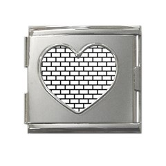 Bricks Wall Pattern Seamless Mega Link Heart Italian Charm (18mm)