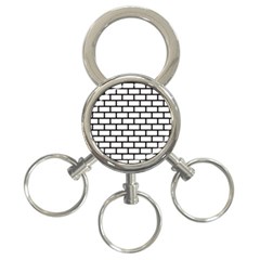 Bricks Wall Pattern Seamless 3-ring Key Chain