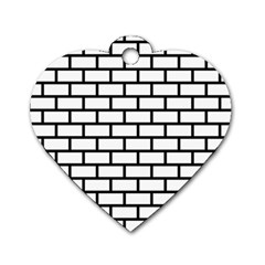 Bricks Wall Pattern Seamless Dog Tag Heart (two Sides) by Maspions