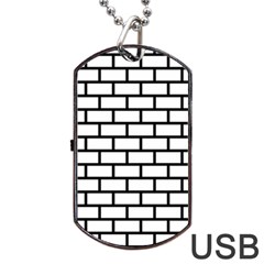 Bricks Wall Pattern Seamless Dog Tag Usb Flash (two Sides)