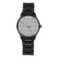 Bricks Wall Pattern Seamless Stainless Steel Round Watch by Maspions