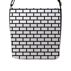 Bricks Wall Pattern Seamless Flap Closure Messenger Bag (l)