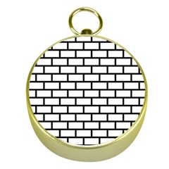 Bricks Wall Pattern Seamless Gold Compasses