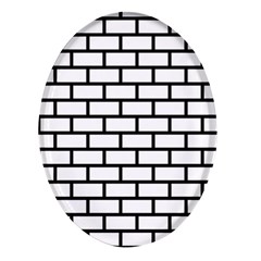 Bricks Wall Pattern Seamless Oval Glass Fridge Magnet (4 Pack) by Maspions